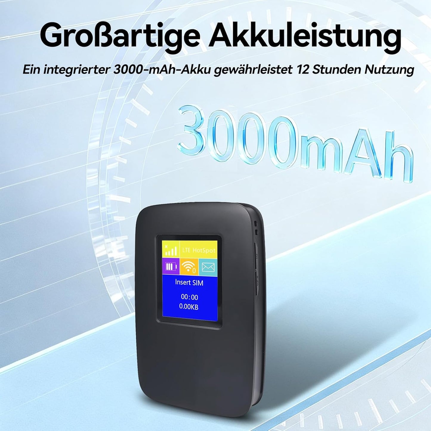 Wi-Fi 6 4G Mobiler WLAN Router | 600 Mbps & 3000mAh Hotspot